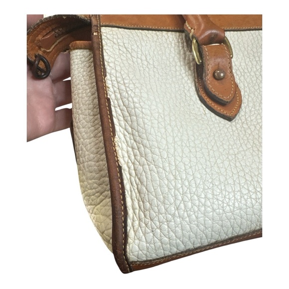 Project Dooney & Bourke White and Tan Leather Satchel - Picture 7 of 11